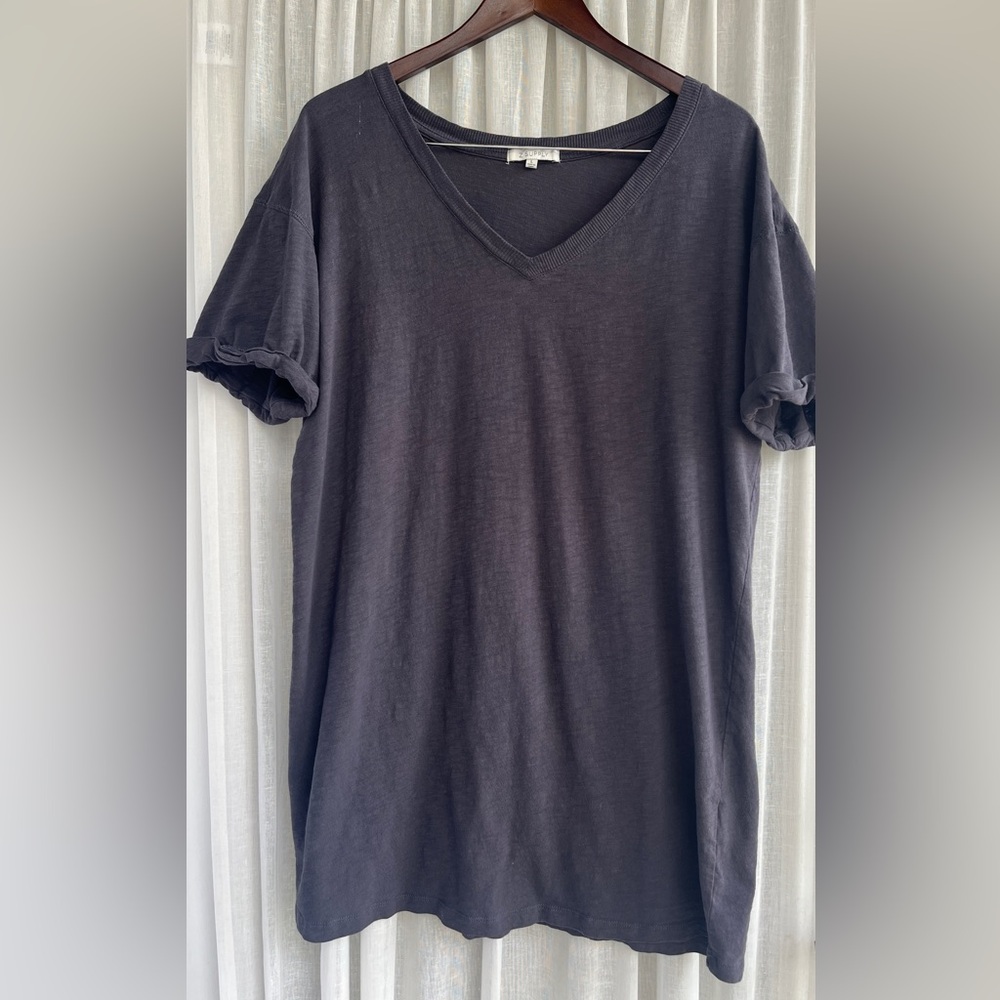 Z SUPPLY Dark Gray V-Neck T-Shirt Dress